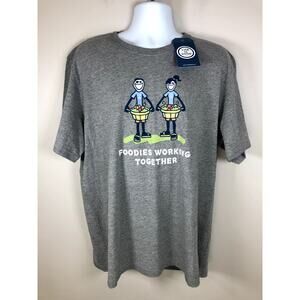 New Life Is Good Unisex T Shirt Size XXL Foodies Working Together Gray
